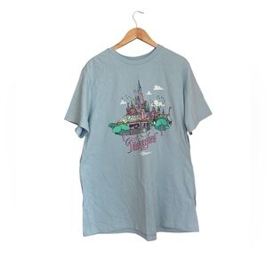 NWT Unisex Disney Parks Fantasyland Short Sleeve T-Shirt Baby Blue Size XL
